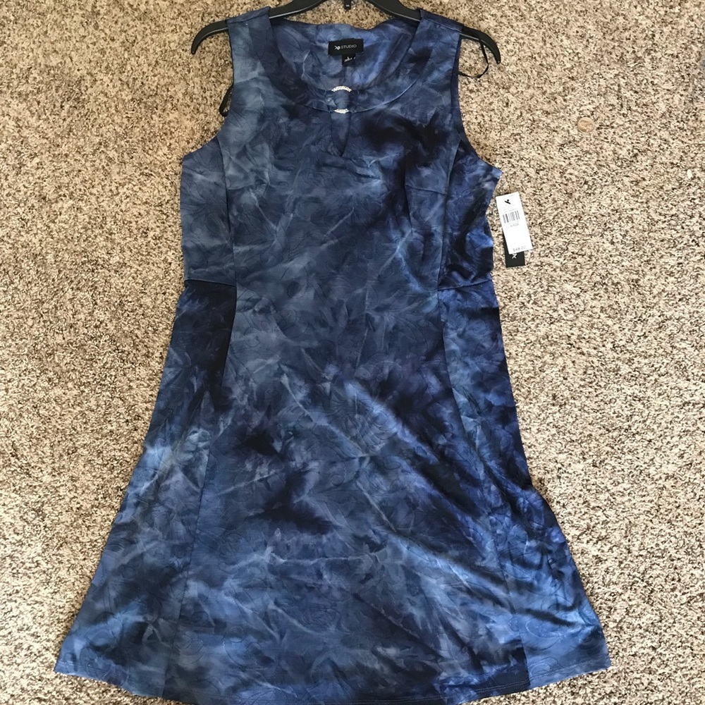 Large AB Studio blue dress no sleeves